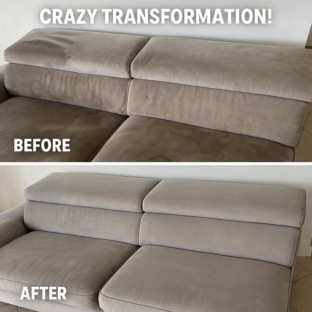 Sofa cleaning visual for a recent Miami-style interior