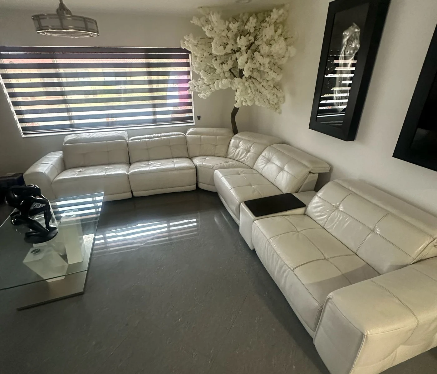 Real sofa cleaning project in a Miami living room